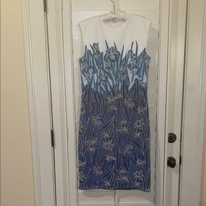 Tadashi Shoji Floral Blue and White Dress